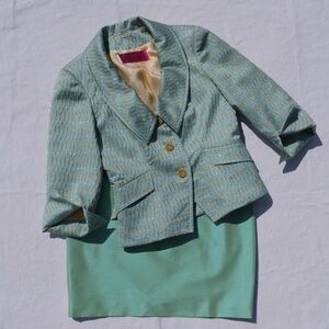 Incredible 1990s Christian Lacroix mint green skirt suite‎